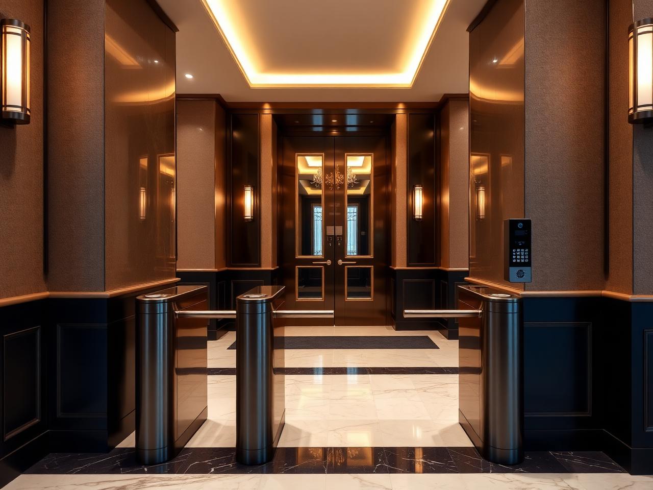 Building lobby with modern access control
